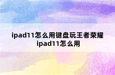 ipad11怎么用键盘玩王者荣耀 ipad11怎么用